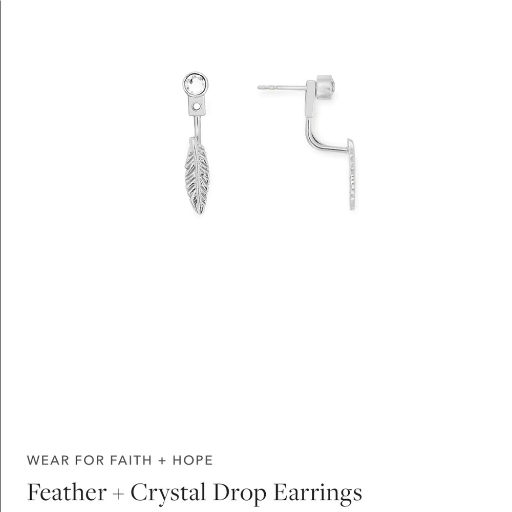 Alex And Ani 2 in one Feather Earrings.
